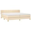 vidaXL Sommier &agrave; lattes de lit avec matelas Cr&egrave;me 200x200 cm Tissu