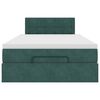 vidaXL Lit ottoman avec matelas et LED vert fonc&eacute; 90x200cm velours
