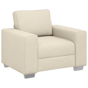 vidaXL Fauteuil Beige 100 cm Tissu en lin m&eacute;lang&eacute;