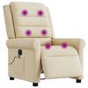 vidaXL Fauteuil inclinable de massage &eacute;lectrique cr&egrave;me tissu