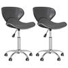 vidaXL Chaises &agrave; manger pivotantes lot de 2 gris similicuir