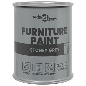 vidaXL Peinture pour meubles Gris 0,75 L Impression murale
