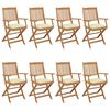 vidaXL Chaises pliables de jardin lot de 8 avec coussins Bois d'acacia