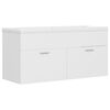 vidaXL Armoire d'&eacute;vier avec lavabo int&eacute;gr&eacute; Blanc Agglom&eacute;r&eacute;