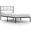 vidaXL Cadre de lit métal sans matelas avec tête de lit noir 75x190 cm