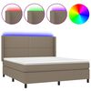 vidaXL Sommier &agrave; lattes de lit matelas LED Taupe 160x200 cm Tissu