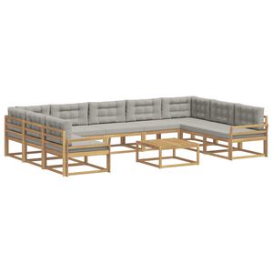 vidaXL Ensemble de canap&eacute;s d'ext&eacute;rieur 10 pcs Blanc et gris clair