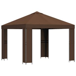 vidaXL Pavillon 3 x 3 m Marron Polyester et Acier 190 gsm