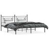 vidaXL Cadre de lit m&eacute;tal sans matelas avec t&ecirc;te de lit noir 183x213cm