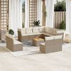 vidaXL Salon de jardin avec coussins 12 pcs beige r&eacute;sine tress&eacute;e
