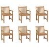 vidaXL Chaises d'ext&eacute;rieur lot de 6 Bois de teck solide