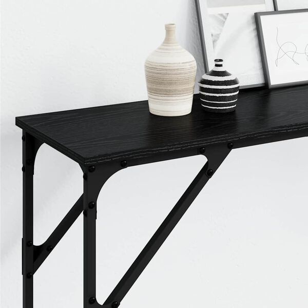 vidaXL Table console Ch&ecirc;ne noir 200 x 29 x 75 cm