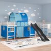 vidaXL Lit mezzanine pour enfants Blanc et Bleu 79,5 x 200 cm M&eacute;tал