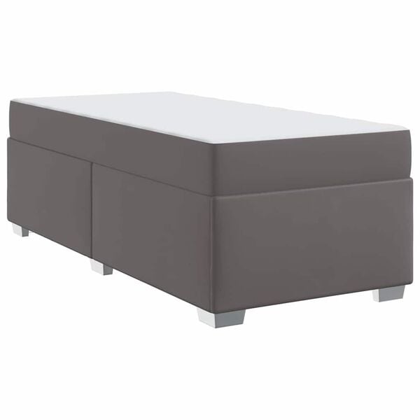 vidaXL Cadre de lit avec matelas Gris 80 x 200 cm tissu