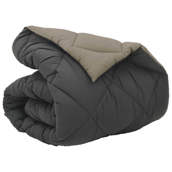 vidaXL Duvet d'hiver Gris clair et anthracite 200 x 135 cm Microfibre