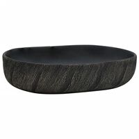 vidaXL Vasque à poser noir ovale 59x40x14 cm céramique