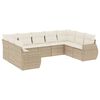 vidaXL Salon de jardin avec coussins 9 pcs beige r&eacute;sine tress&eacute;e