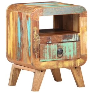 vidaXL Table de chevet 30x30x41 cm Bois de r&eacute;cup&eacute;ration massif