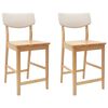 vidaXL Chaises de salle &agrave; manger 2 pc Bois de Caoutchouc Massif