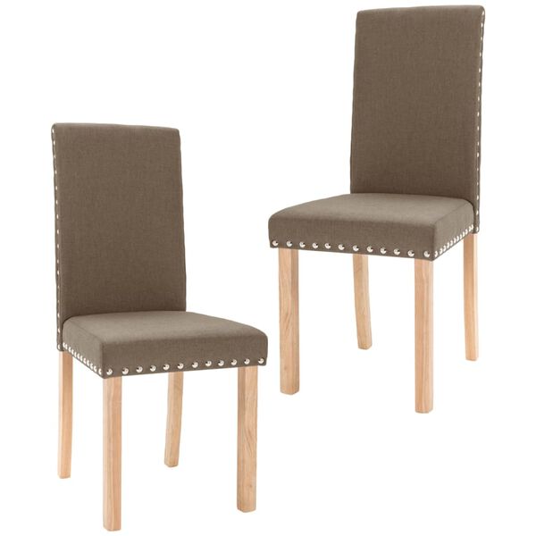 vidaXL Chaises &agrave; manger lot de 2 taupe tissu