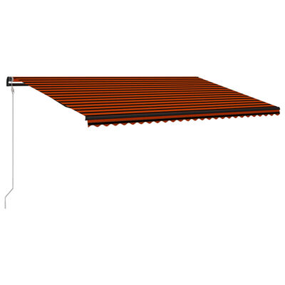 vidaXL Auvent rétractable capteur de vent LED 600x300 cm Orange marron