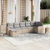 vidaXL Salon de jardin avec coussins 7pcs m&eacute;lange beige r&eacute;sine tress&eacute;e