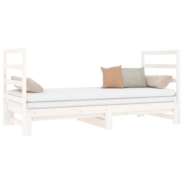 vidaXL Lit coulissant sans matelas blanc 2x(90x190) cm