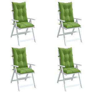 vidaXL Coussins de chaise &agrave; dossier haut lot de 4 vert m&eacute;lang&eacute; tissu