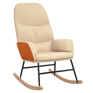 vidaXL Chaise &agrave; bascule Blanc cr&egrave;me Tissu