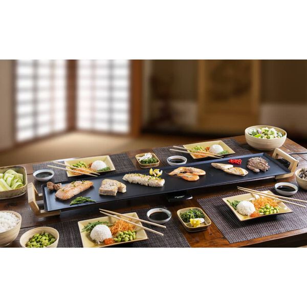 Bestron Grill de table teppanyaki XXXL ABP605BB 100x22 cm 2000W Bambou