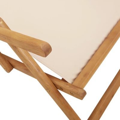 vidaXL Chaises de plage pliantes lot de 2 beige tissu et bois massif