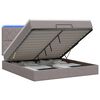 vidaXL Lit coffre avec matelas et LED Taupe 140 x 200 cm Tissu