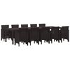 vidaXL Ensemble de salle &agrave; manger pour jardin 11 pcs Marron Rotin