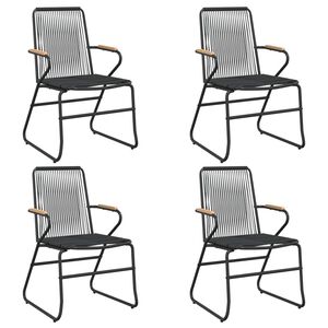 vidaXL Chaises de jardin lot de 4 noir 58x59x85,5 cm rotin PVC
