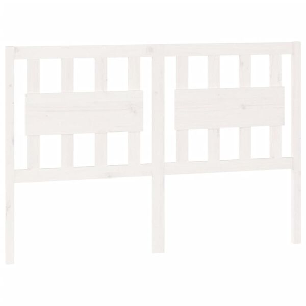 vidaXL T&ecirc;te de lit Blanc 145,5x4x100 cm Bois massif de pin