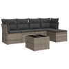 vidaXL Salon de jardin 6 pcs avec coussins gris r&eacute;sine tress&eacute;e