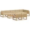 vidaXL Ensemble de canap&eacute;s d'ext&eacute;rieur 9 pc Blanc et Beige Polyester