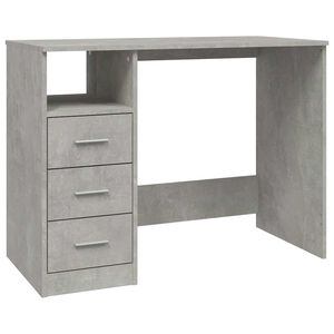 vidaXL Bureau avec tiroirs Gris b&eacute;ton 102x50x76 cm Bois d'ing&eacute;nierie