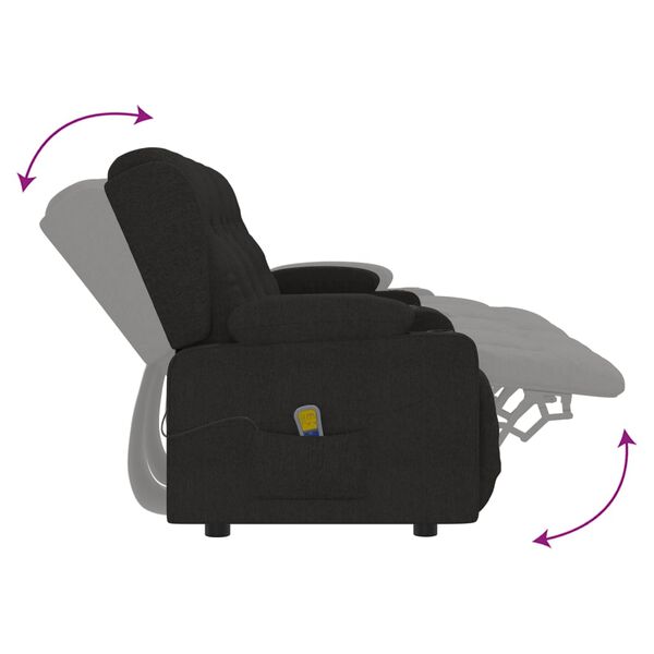 vidaXL Fauteuil de massage inclinable et porte-gobelets 4 places noir