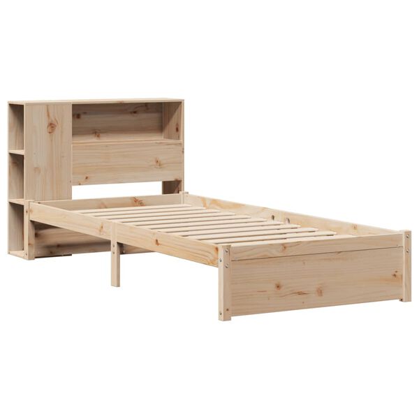 vidaXL Lit biblioth&egrave;que sans matelas 90x190 cm bois de pin massif