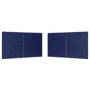 vidaXL Mur de tente de f&ecirc;te 2 pi&egrave;ces 400 x 195 cm Bleu PE et acier