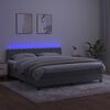 vidaXL Sommier &agrave; lattes de lit avec matelas LED Gris clair 180x200 cm