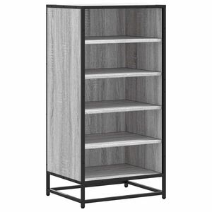 vidaXL &Eacute;tag&egrave;re &agrave; chaussures sonoma gris 48x38x97,5cm bois d'ing&eacute;nierie