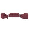 vidaXL Ensemble de canap&eacute;s 3 pcs avec coussins rouge bordeaux tissu