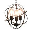 vidaXL Lampe suspendue Noir Sph&egrave;re 3 ampoules E27