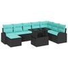 vidaXL Ensemble de canap&eacute; de jardin 9 pcs Noir Poly rotin