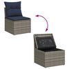 vidaXL Salon de jardin avec coussins 7 pcs gris r&eacute;sine tress&eacute;e
