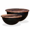 vidaXL Ensemble de table basse 2pcs Bois r&eacute;cup&eacute;ration massif forme bol