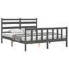 vidaXL Cadre de lit sans matelas gris bois de pin massif