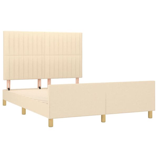 vidaXL Cadre de lit sans matelas cr&egrave;me 140x190 cm tissu